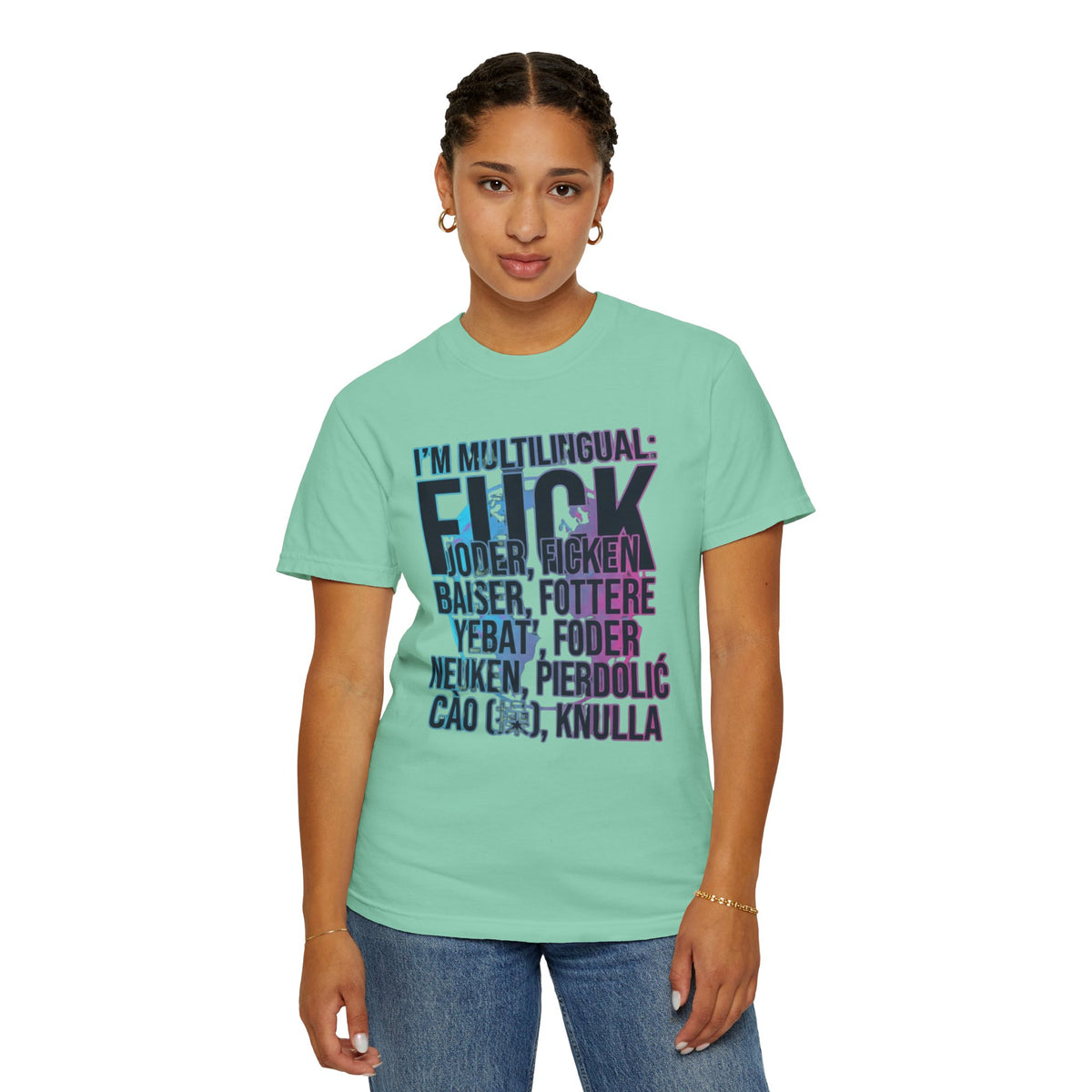 Color: Island Reef | I'm Multilingual Unisex Garment-Dyed Tee