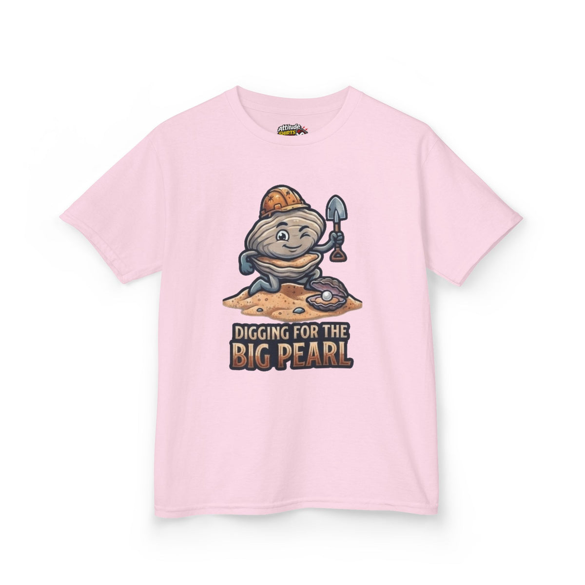 Color: Light Pink | Digging For The Big Pearl Kids Tee