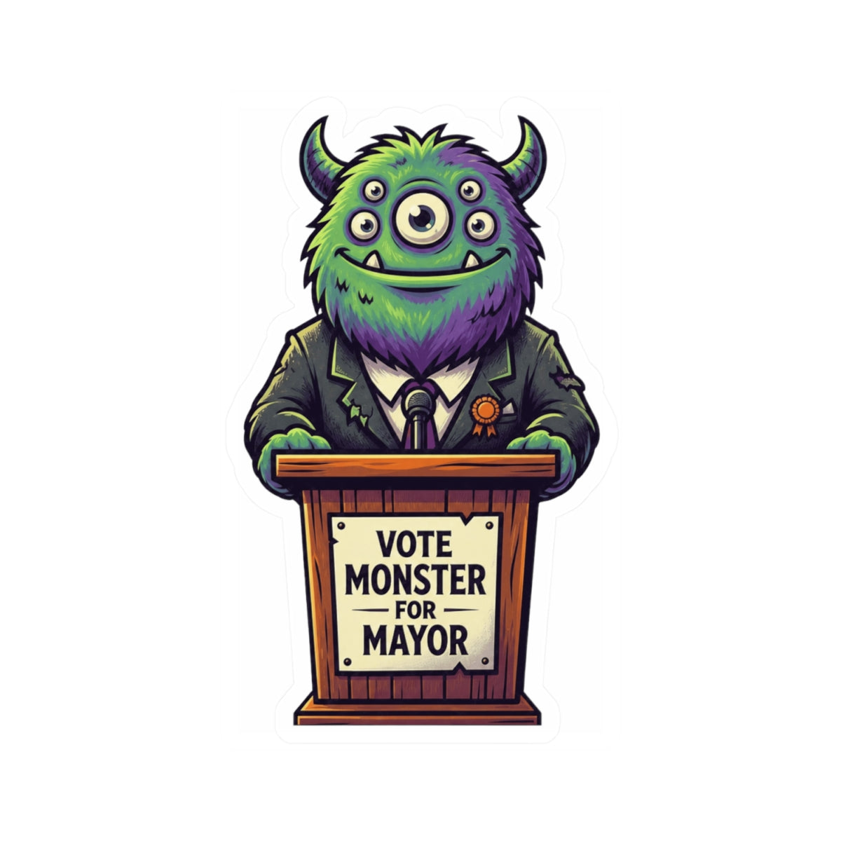 "Vote Monster For Mayor" Sticker