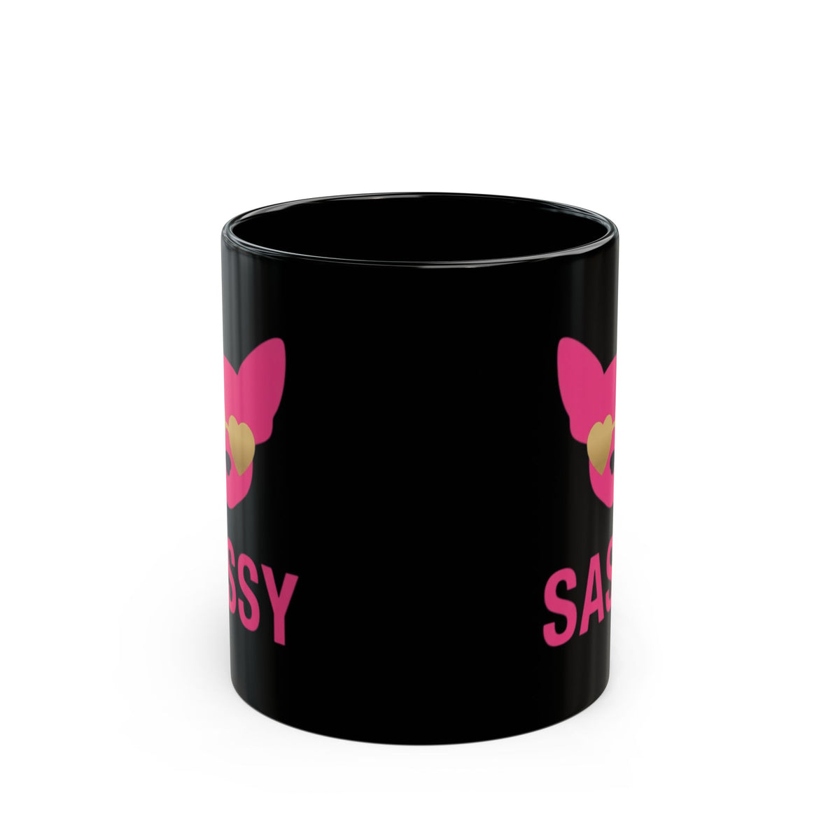 "Sassy Since Birth" Black Ceramic Mug — Graphic