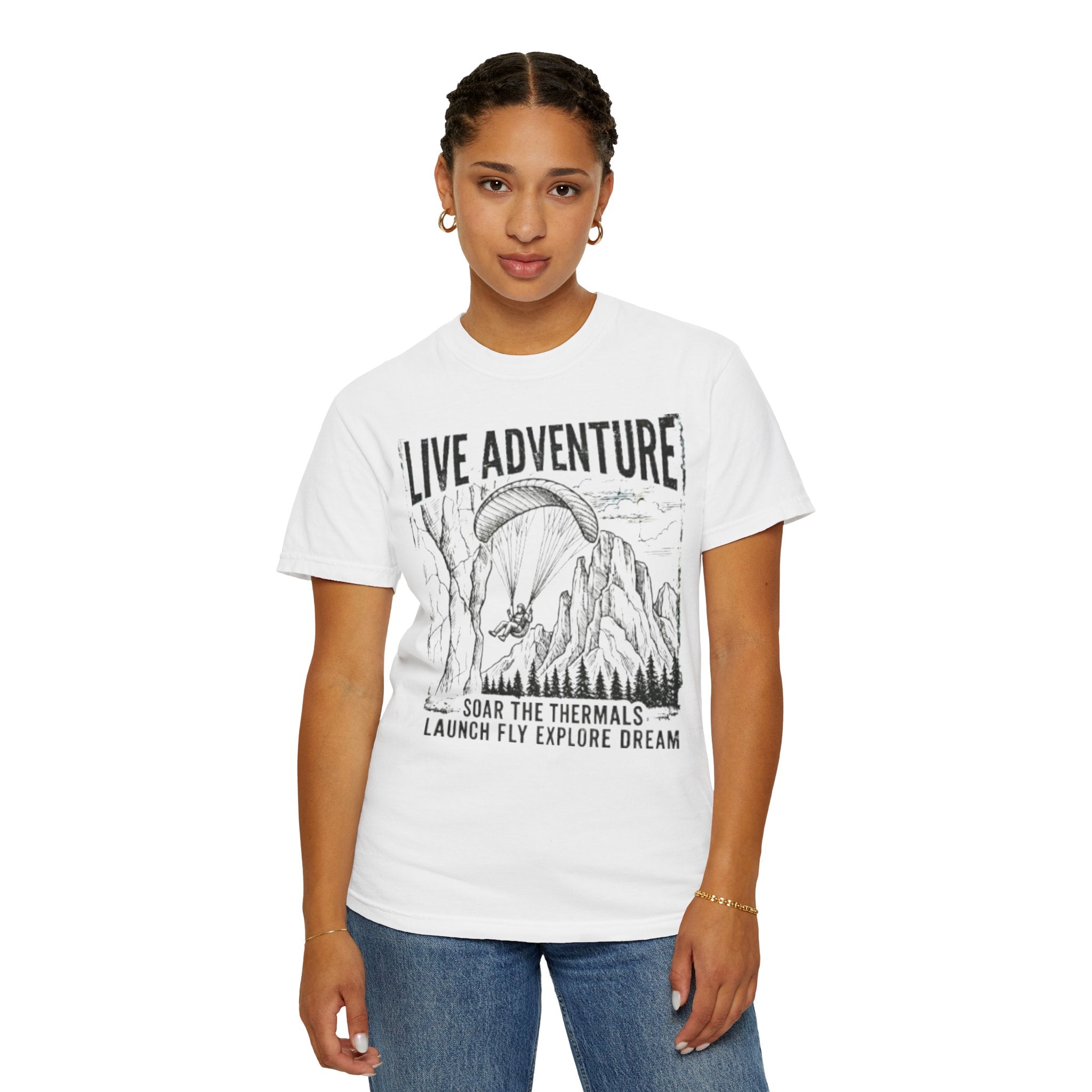 "Live Adventure - Soar the Thermals" Unisex Garment-Dyed Tee