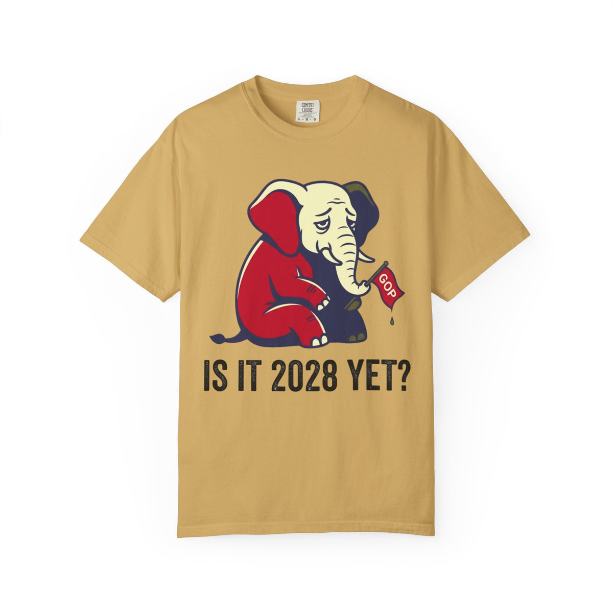Color: Mustard | Is It 2028 Yet Unisex Garment-Dyed Tee