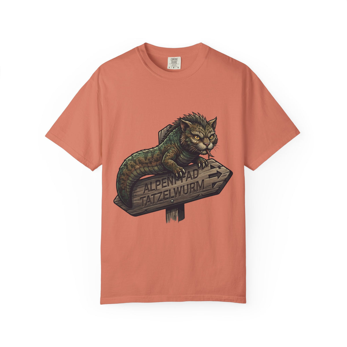 Color: Terracotta | Tatzelwurm (Alpine Europe) Unisex Garment-Dyed Tee