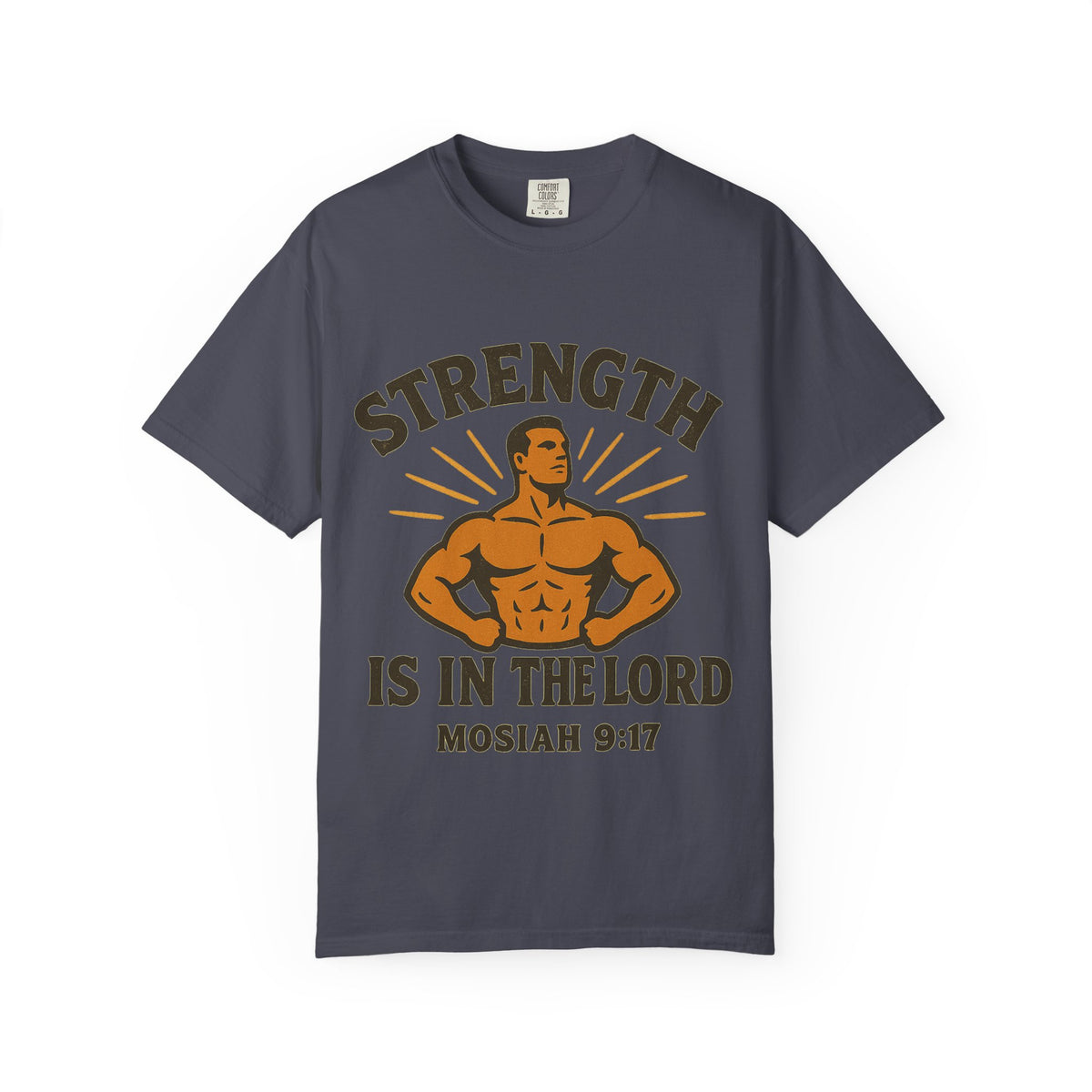 Color: Navy | Strength is in the Lord Unisex Garment-Dyed T-shirt