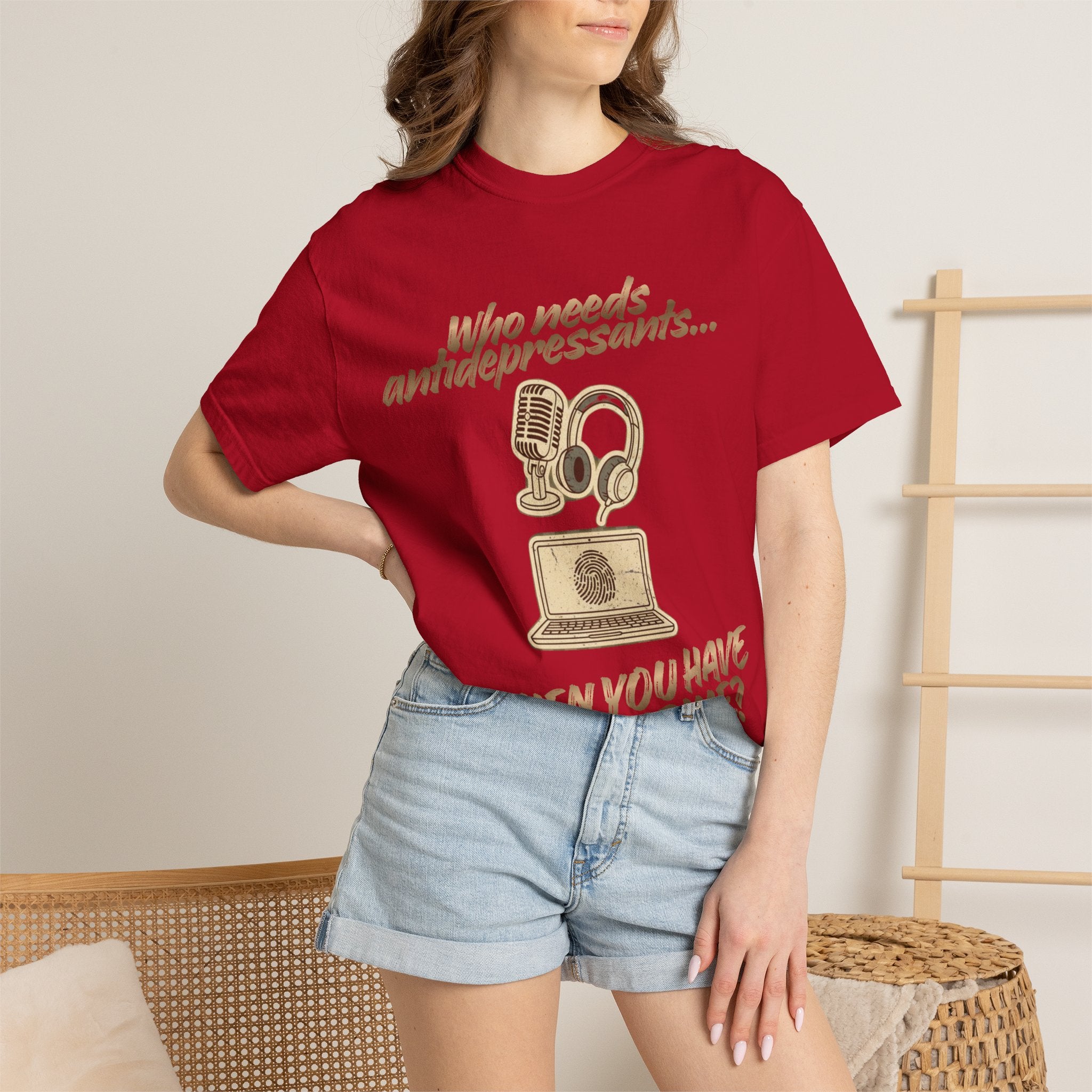 “Who Needs Antidepressants… When You Have True Crime?” Unisex Garment-Dyed T-shirt