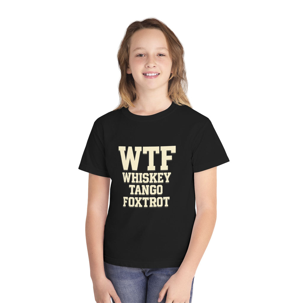 Whisky Tango Foxtrot - WTF Decoded | Youth Tee — AttitudeShirts