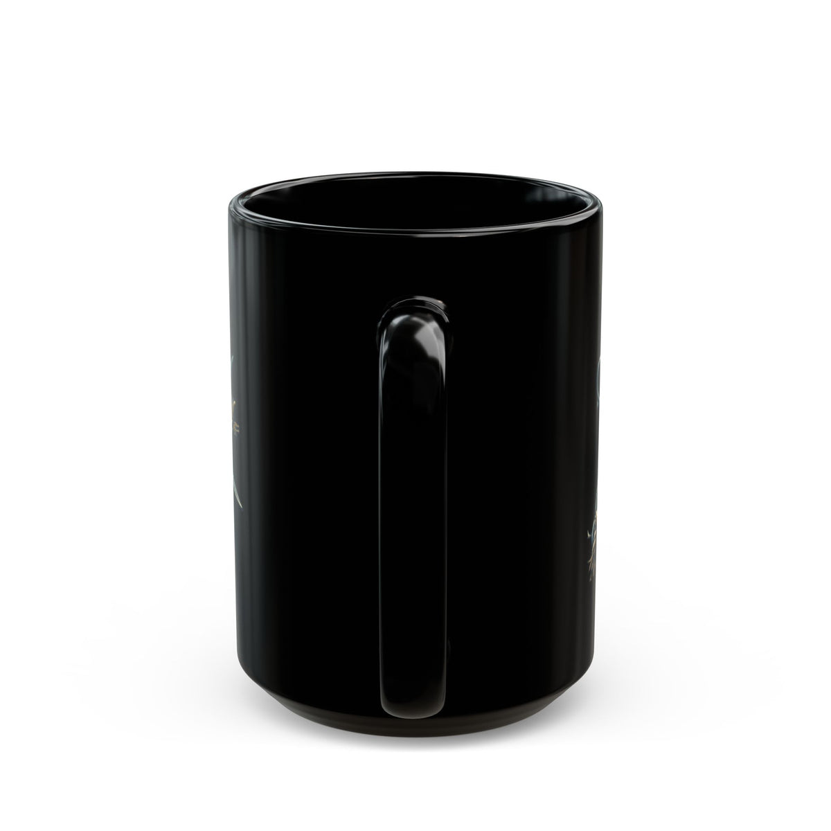 "Good Book Series Delilah's Barber Shop" Black Ceramic Mug — Graphic