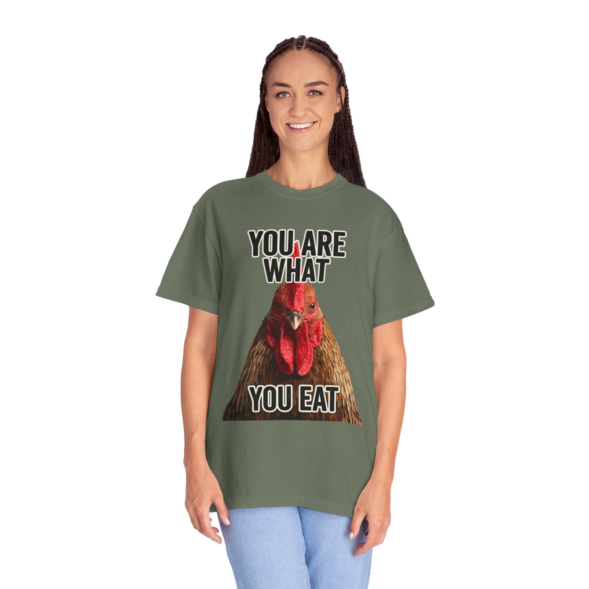 "You Are What You Eat Rooster 2" Unisex Garment-Dyed T-shirt