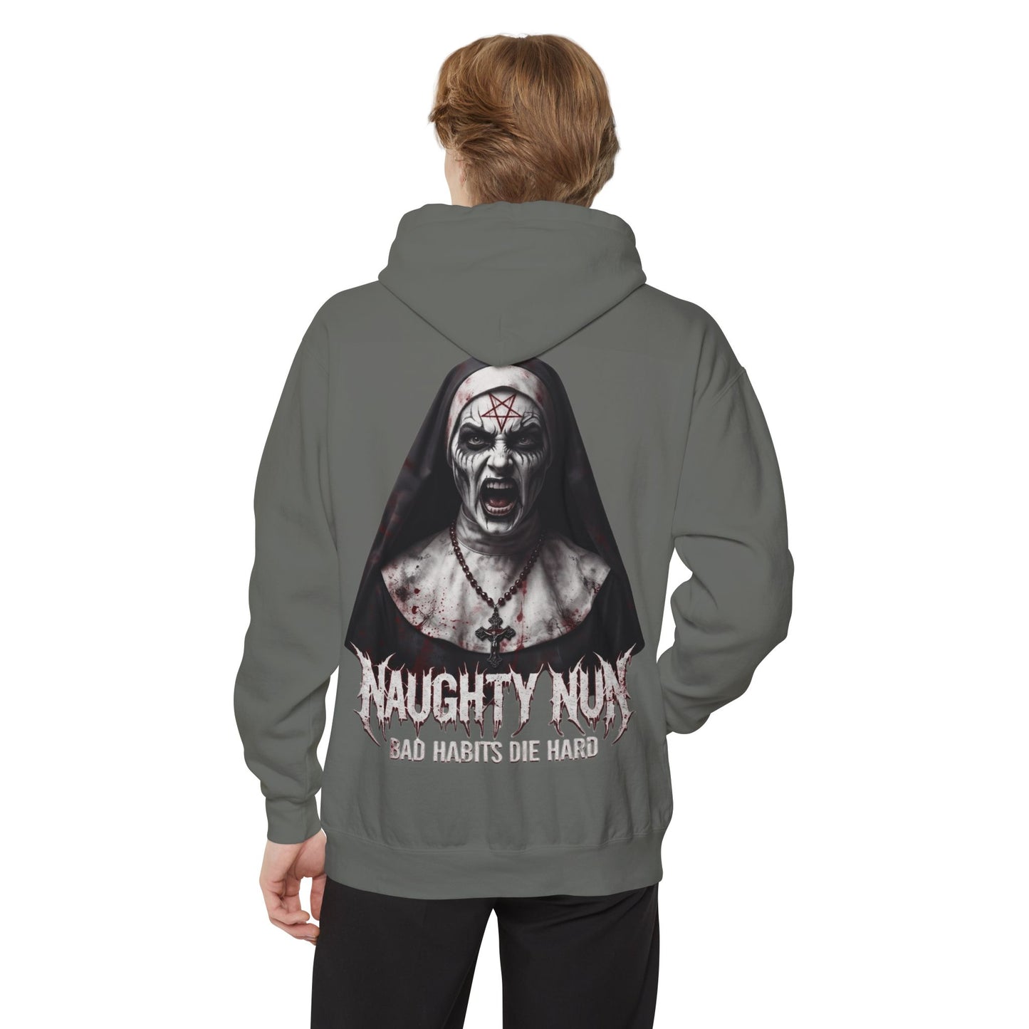 "Naughty Nun" Garment-Dyed Hoodie