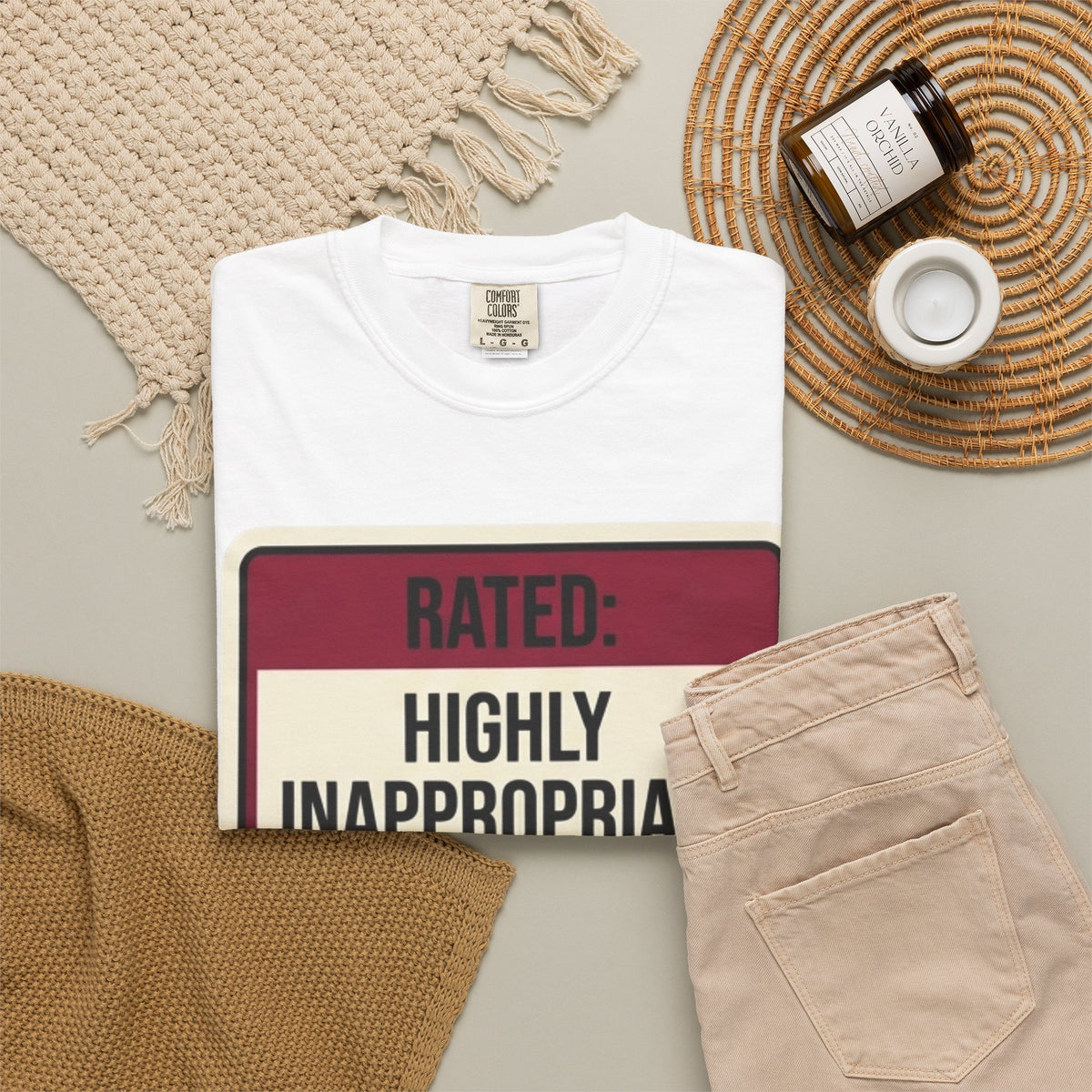 Good Book Series Highly Inappropriate Unisex Garment-Dyed Tee
