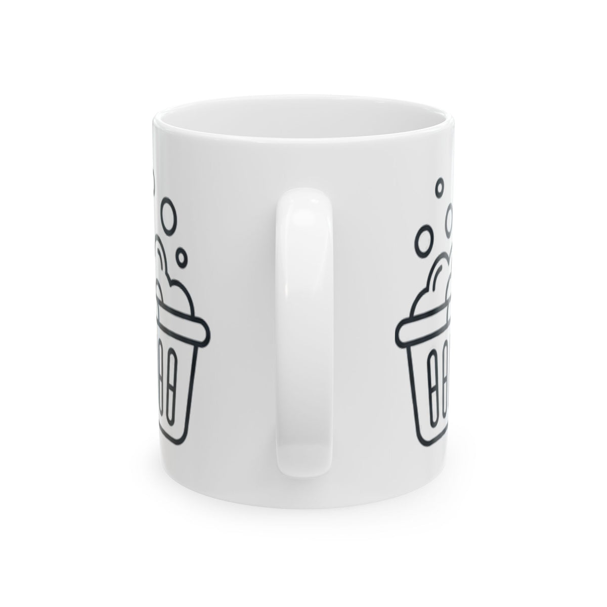 "Mental Health Day - Laundry Edition" White Ceramic Mug — Graphic