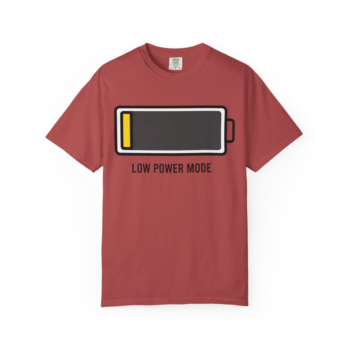 Color: Crimson | Low Power Mode Unisex Garment-Dyed Tee