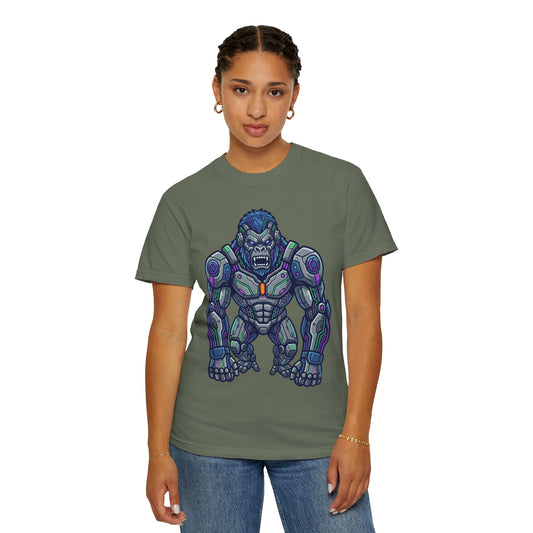 Color: Moss | Cyber Gorilla Unisex Garment-Dyed Tee