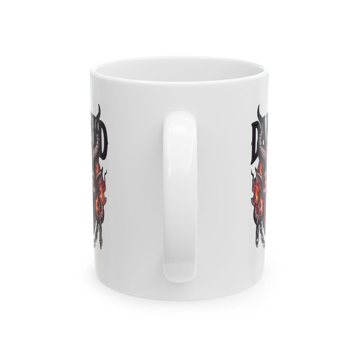 "Damned" White Ceramic Mug