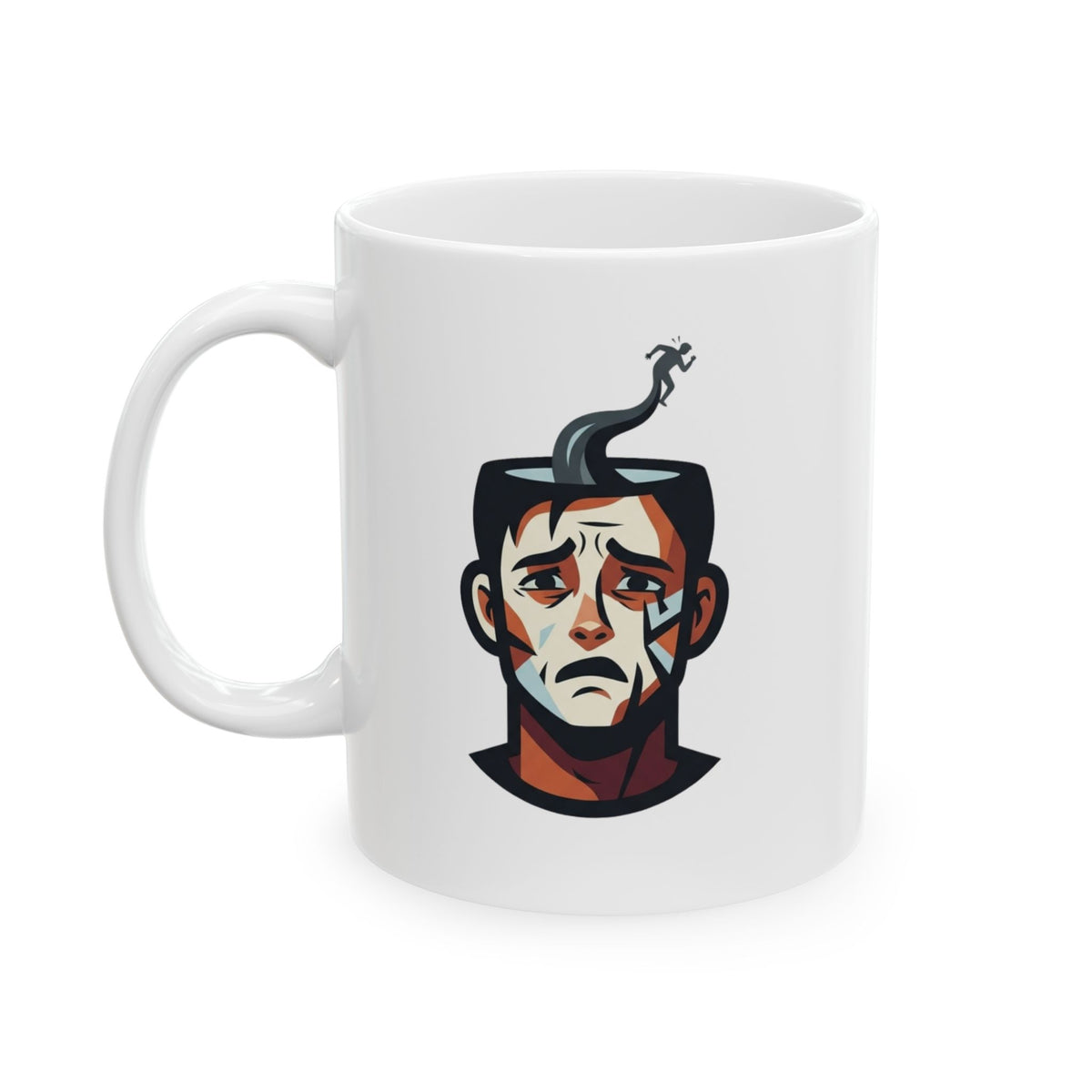 "Therapy Needed" White Ceramic Mug — Graphic