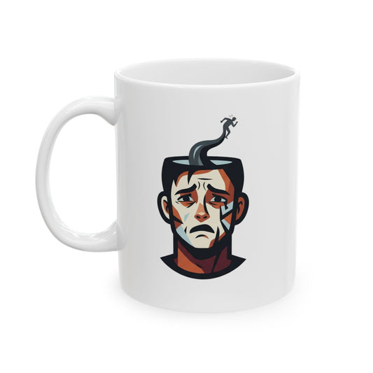 "Therapy Needed" White Ceramic Mug — Graphic