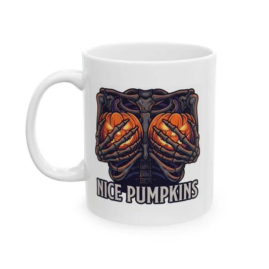 "Nice Pumpkins" White Ceramic Mug