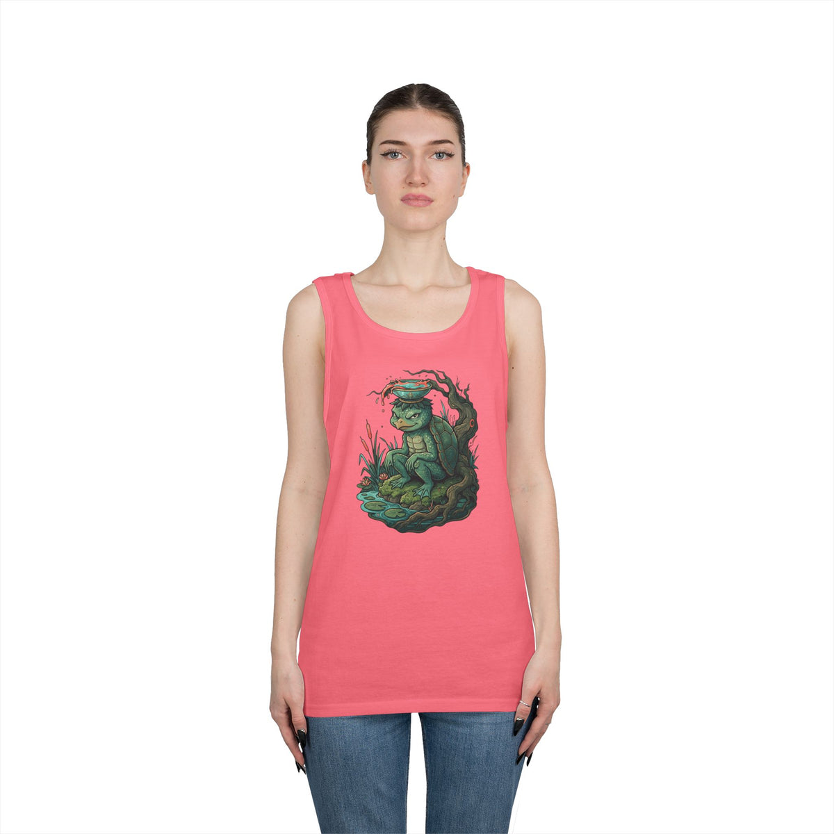 Color: Safety Pink | Kappa (Japanese Folklore) Tank Top