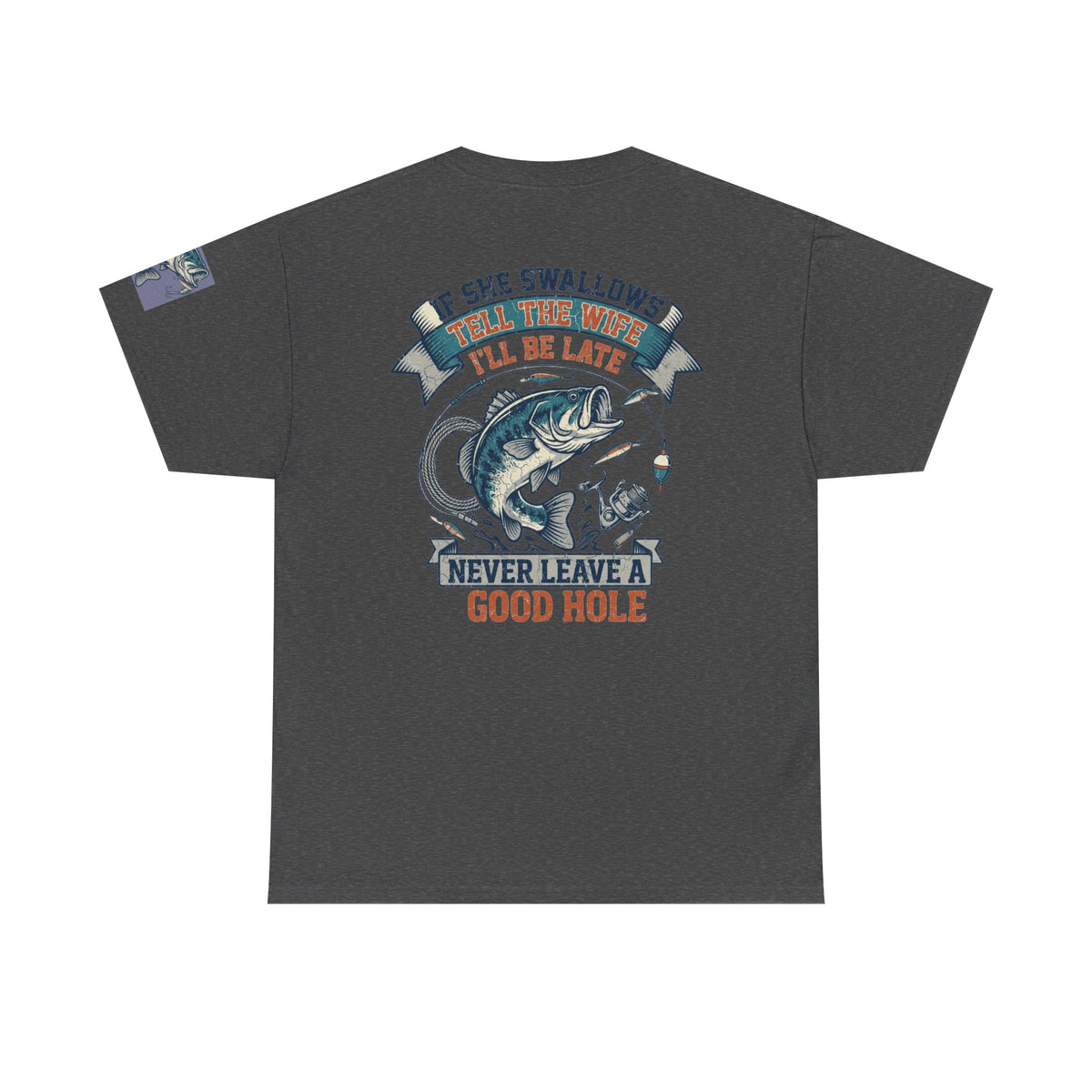 Color: Dark Heather | Never Leave A Good Hole Premium Graphic Tee