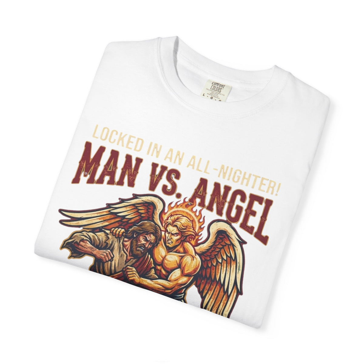 Good Book Series Man vs Angel Unisex Garment-Dyed Tee