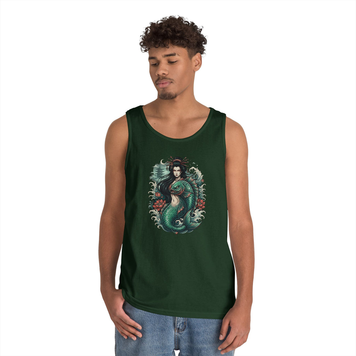 Color: Forest Green | Ningyo (Japanese Folklore) Tank Top