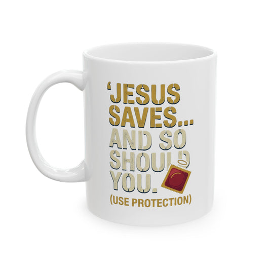 "Good Book Series Jesus Saves and So Should You" White Ceramic Mug