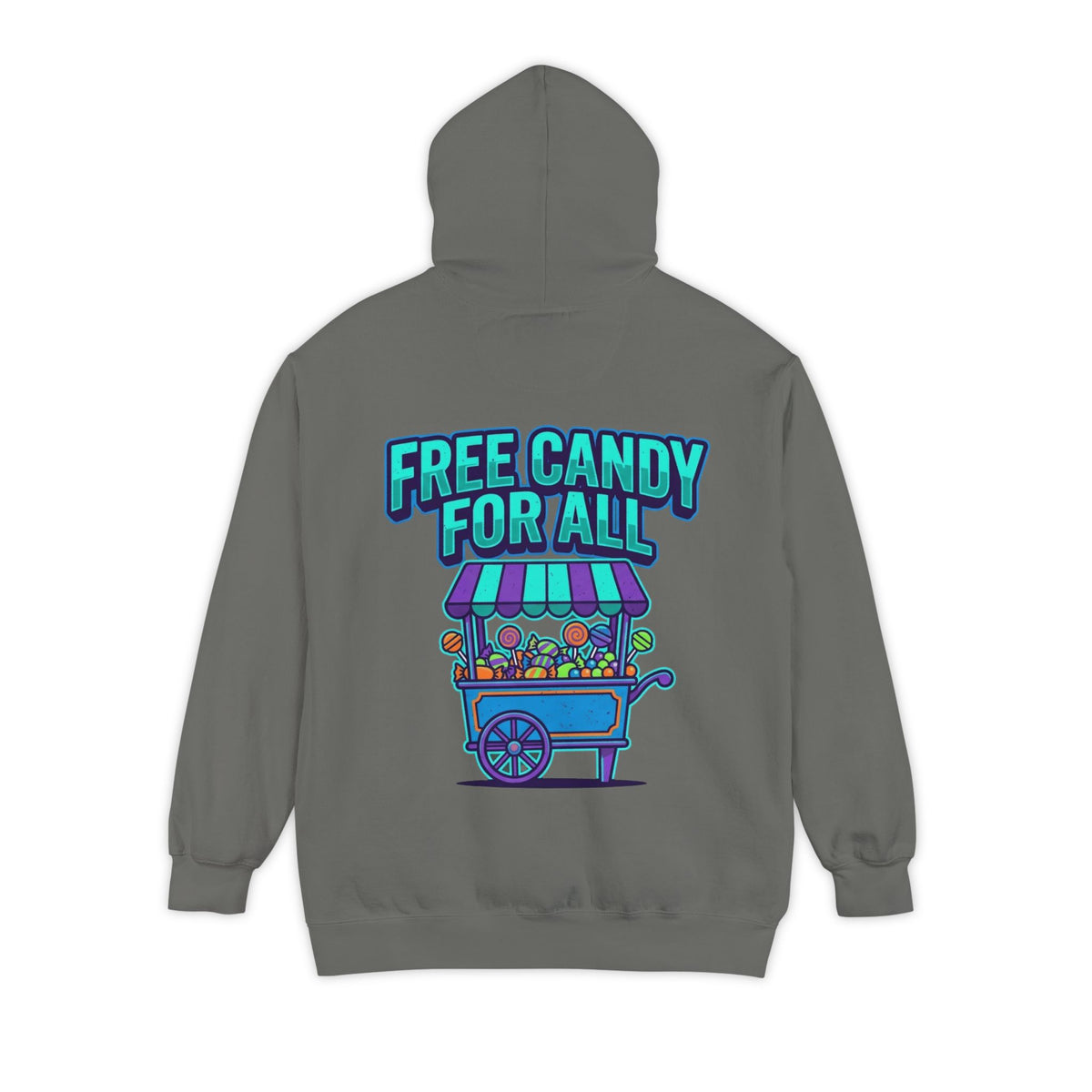 Color: Grey | Free Candy For All Garment-Dyed Hoodie