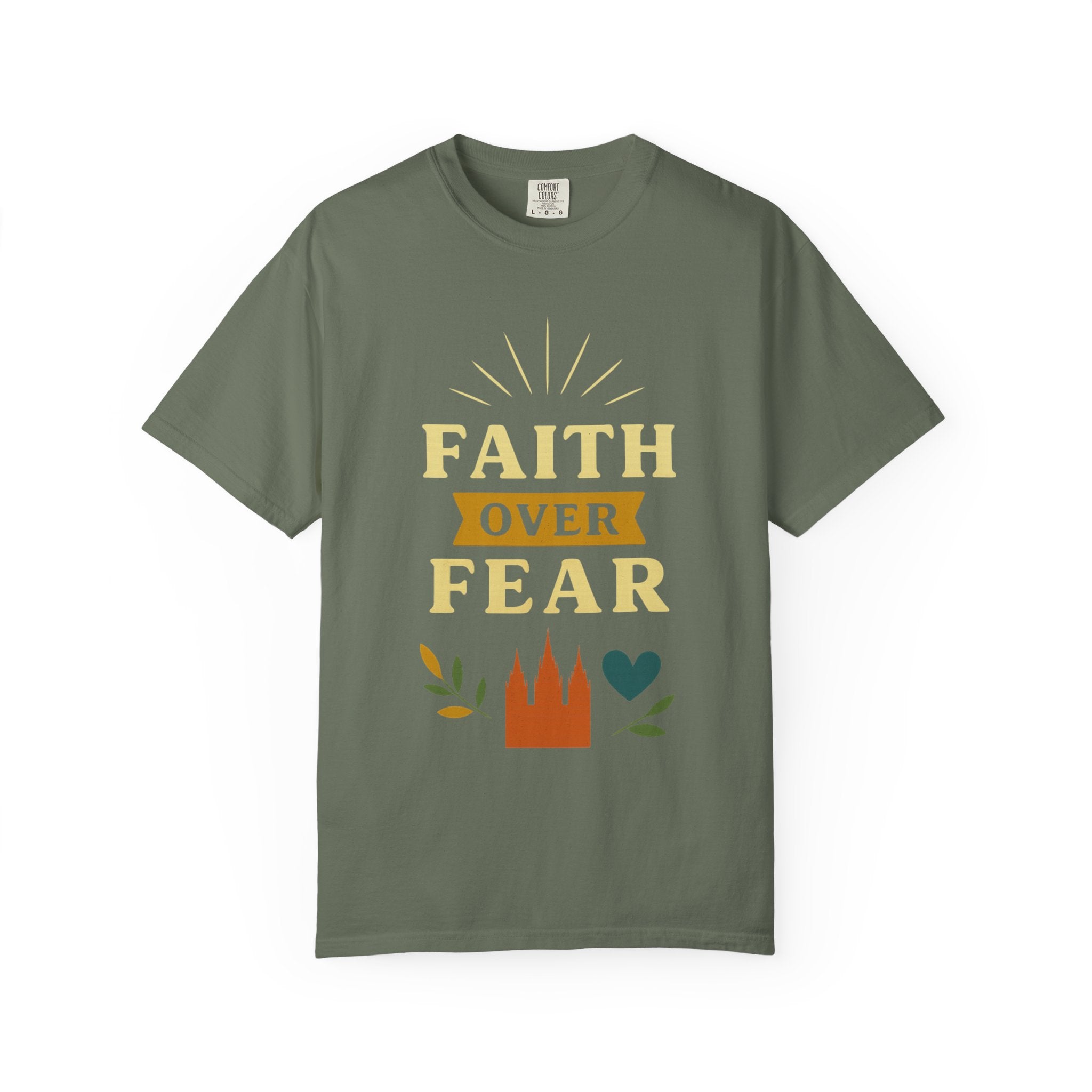 "Faith Over Fear-2" Unisex Garment-Dyed T-shirt