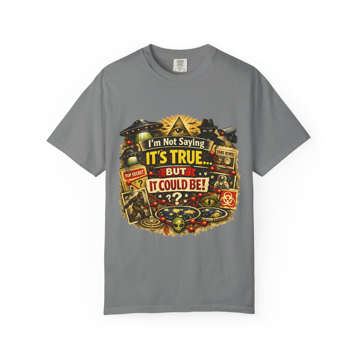 Color: Grey | Just Sayin' Plausible Deniability Tee | Garment-Dyed Tee — AttitudeShirts