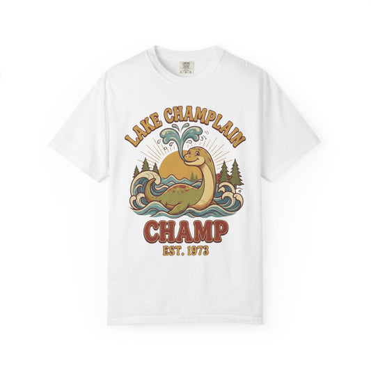 Color: White | Champ (Lake Champlain) Unisex Garment-Dyed Tee