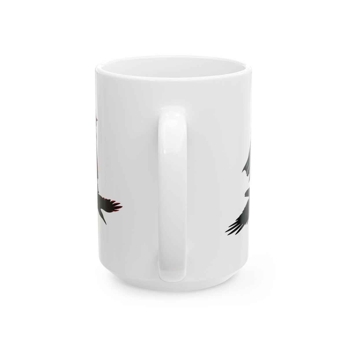 "Witch With Raven Shadow" White Ceramic Mug
