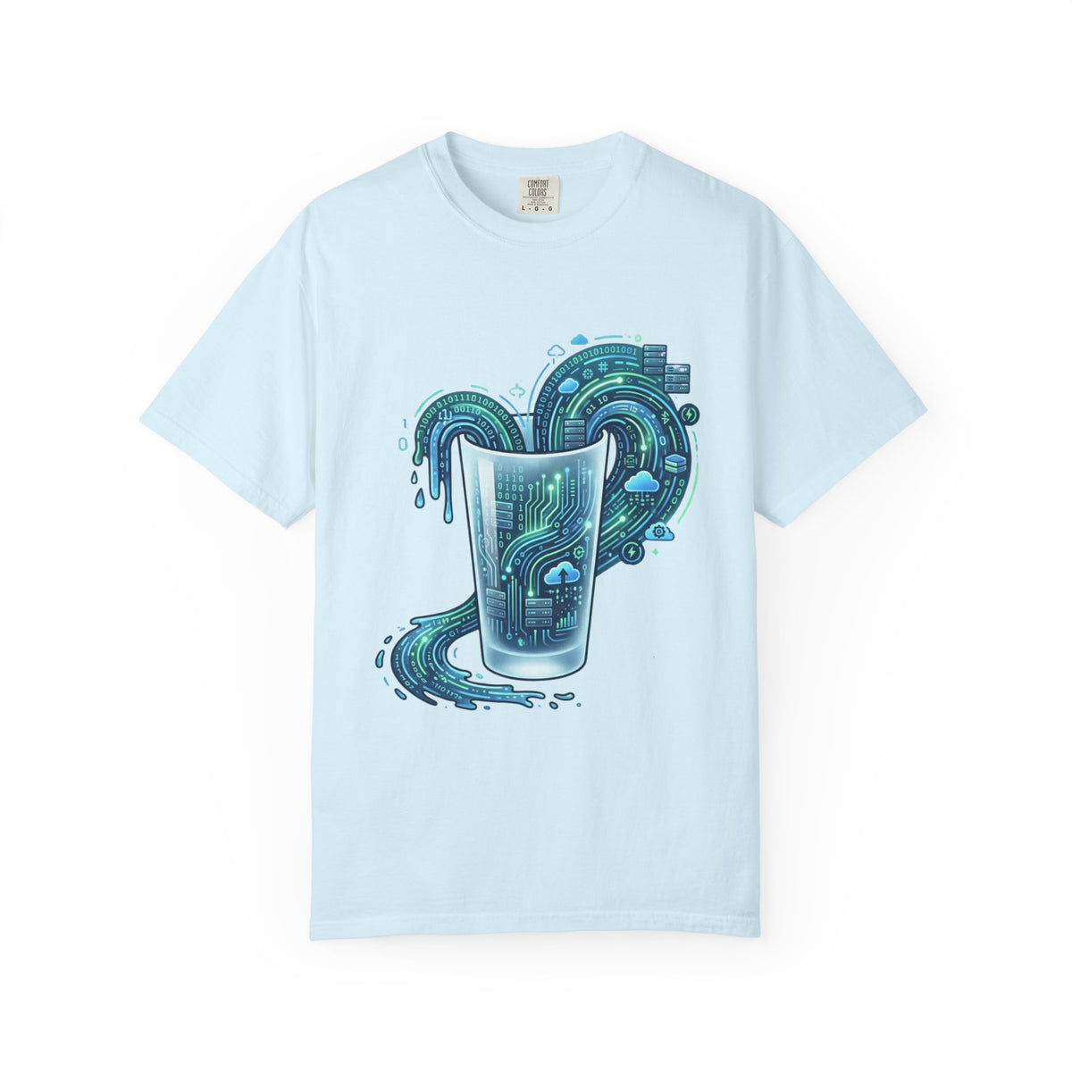 Color: Chambray | Glass of Data Unisex Garment-Dyed T-shirt