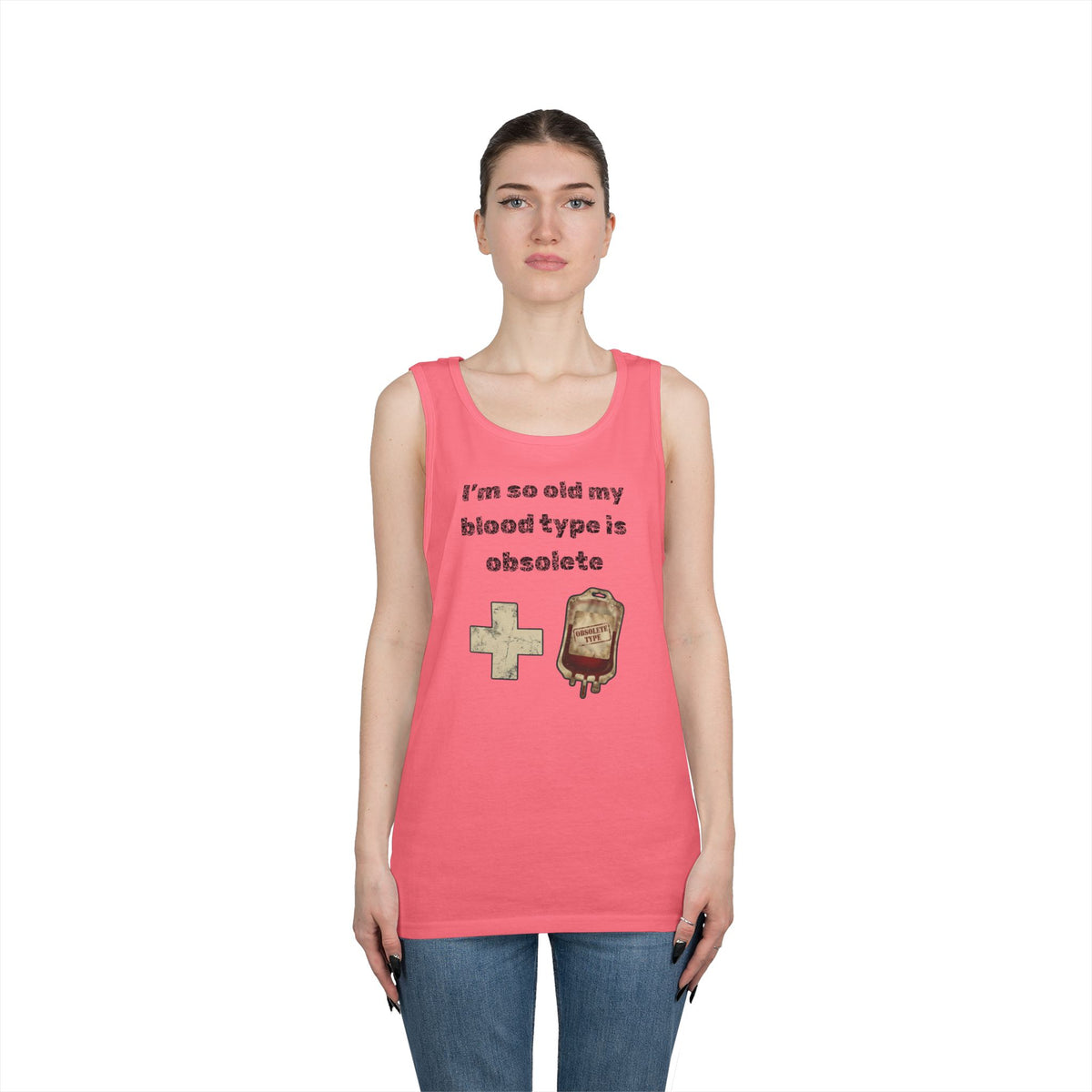 Color: Safety Pink | Blood Type Tank Top