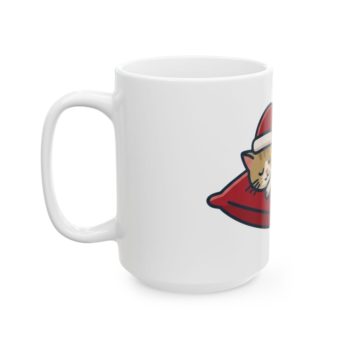 "Deck The Halls And Take A Nap" White Ceramic Mug — Graphic