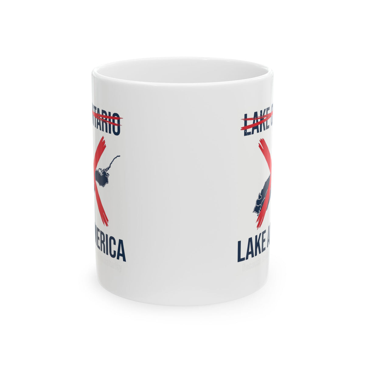 "Lake America" White Ceramic Mug