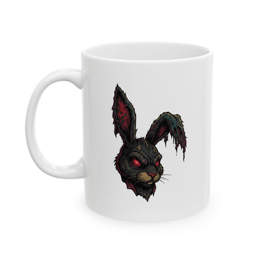 "Zombie Bunny" White Ceramic Mug — Graphic