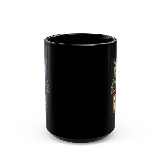 "Vote Monster For Mayor" Black Ceramic Mug — Graphic