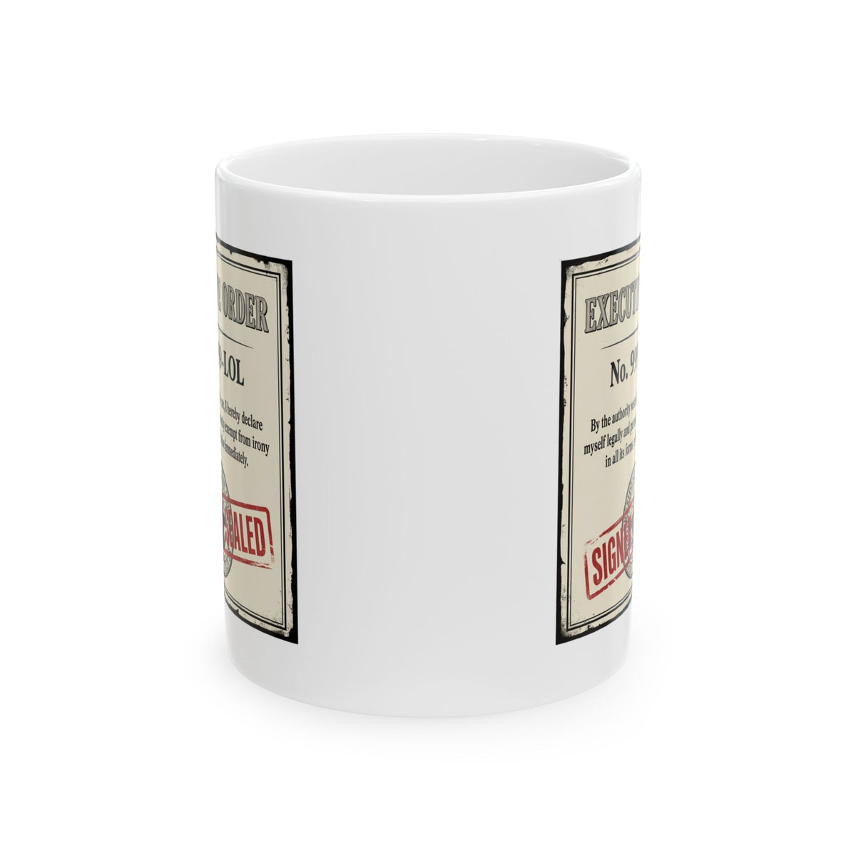 "Irony Free" White Ceramic Mug