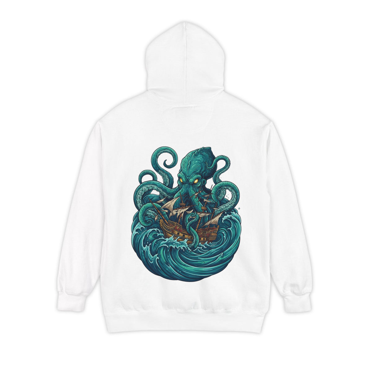 Color: White | The Kraken (Norse-Global Maritime) Garment-Dyed Hoodie