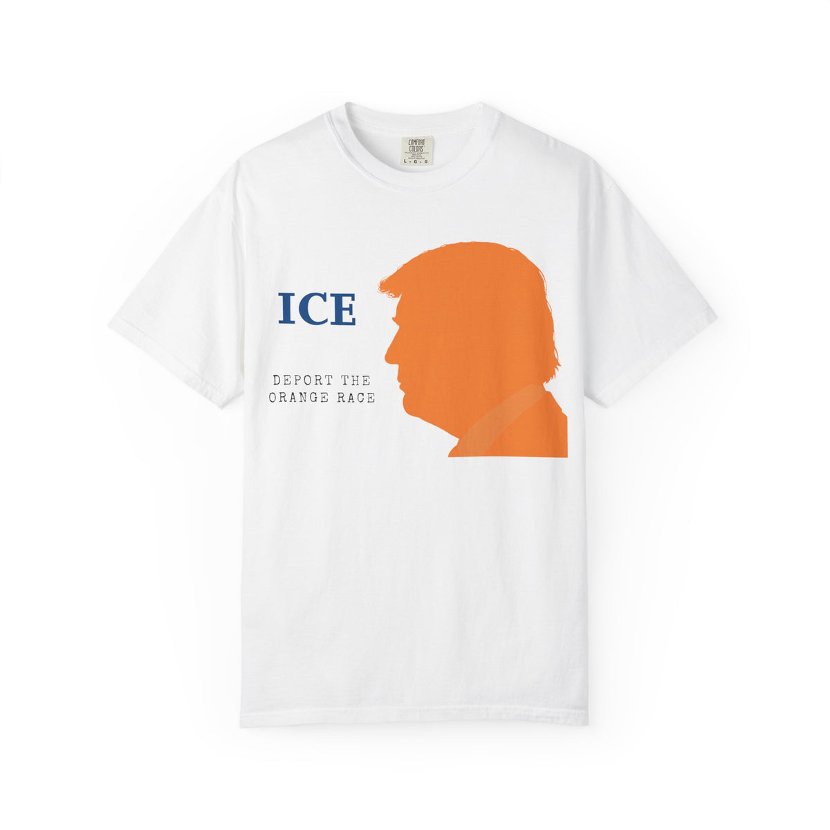 Color: White | Deport the Orange Race Unisex Garment-Dyed T-shirt