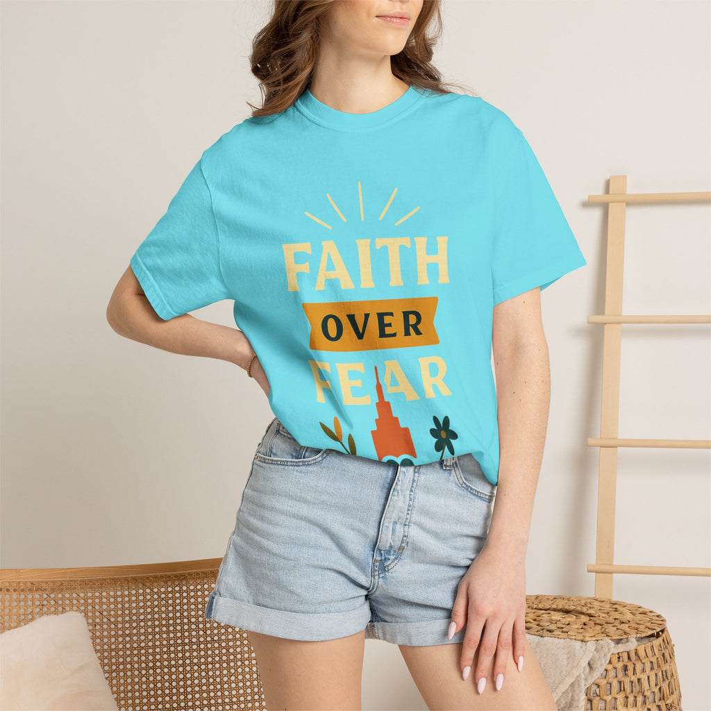 "Faith Over Fear-4" Unisex Garment-Dyed T-shirt