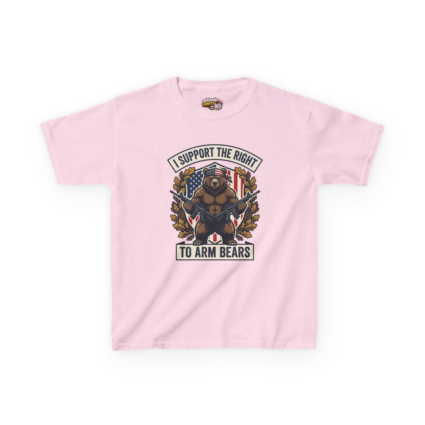 Kids T‑Shirt — "I Support The Right To Arm Bears" Patriotic Bear Graphic Tee
