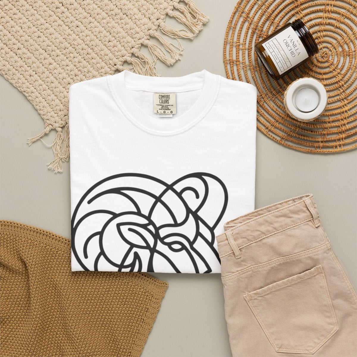 "Aries The Minimalist Ram" Unisex Garment-Dyed Tee