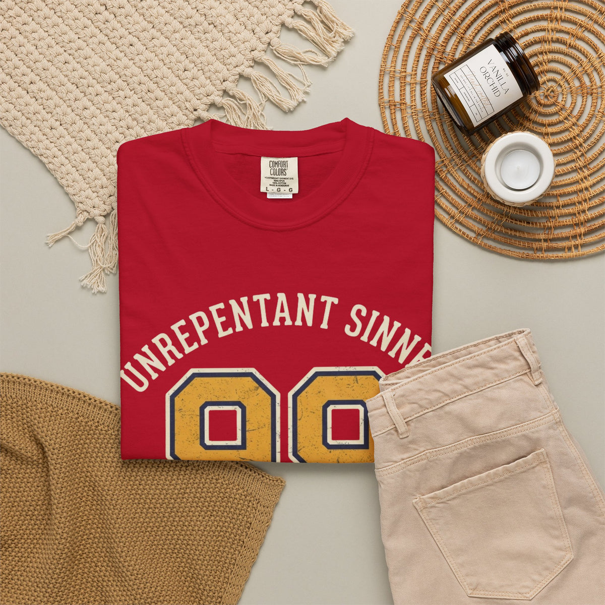"Good Book Series 99 Unrepentant Sinner" Unisex Garment-Dyed Tee