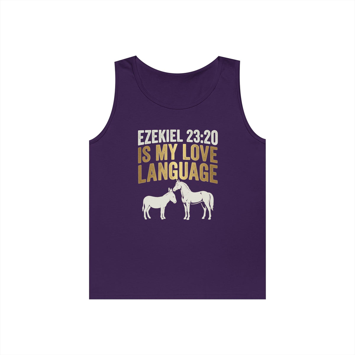 Color: Purple | Good Book Series Ezekiel 23 20 Love Language Tank Top