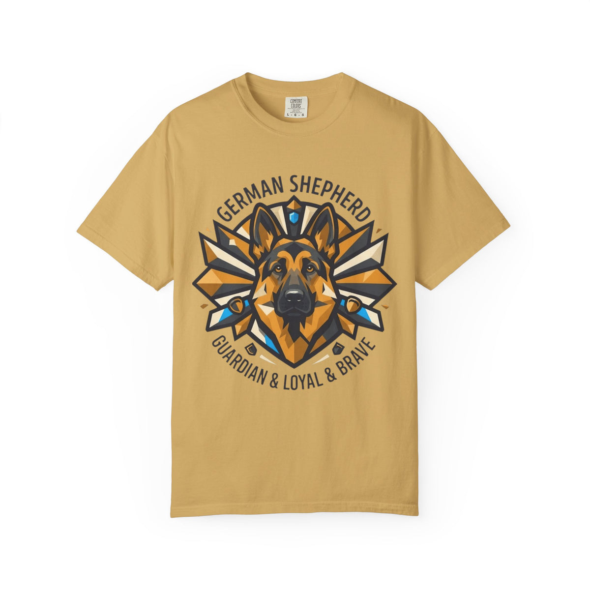 "German Shepherd Guardian Loyal Brave" Unisex Garment-Dyed Tee