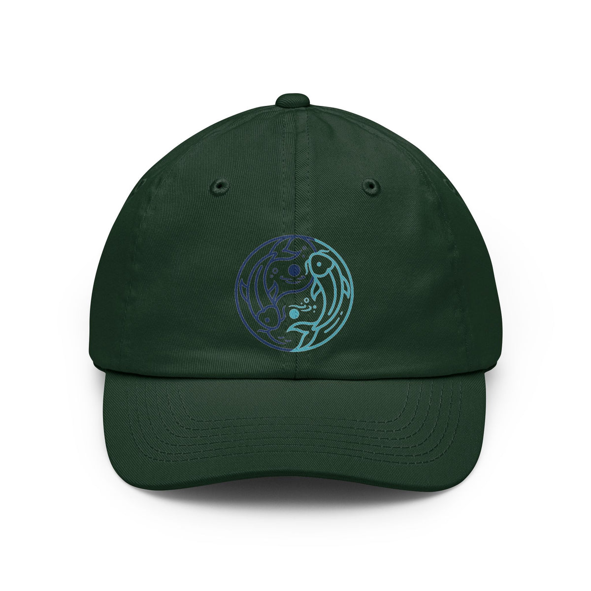 Color: Forest Green | Yin Yang Pisces Dad Hat — Graphic