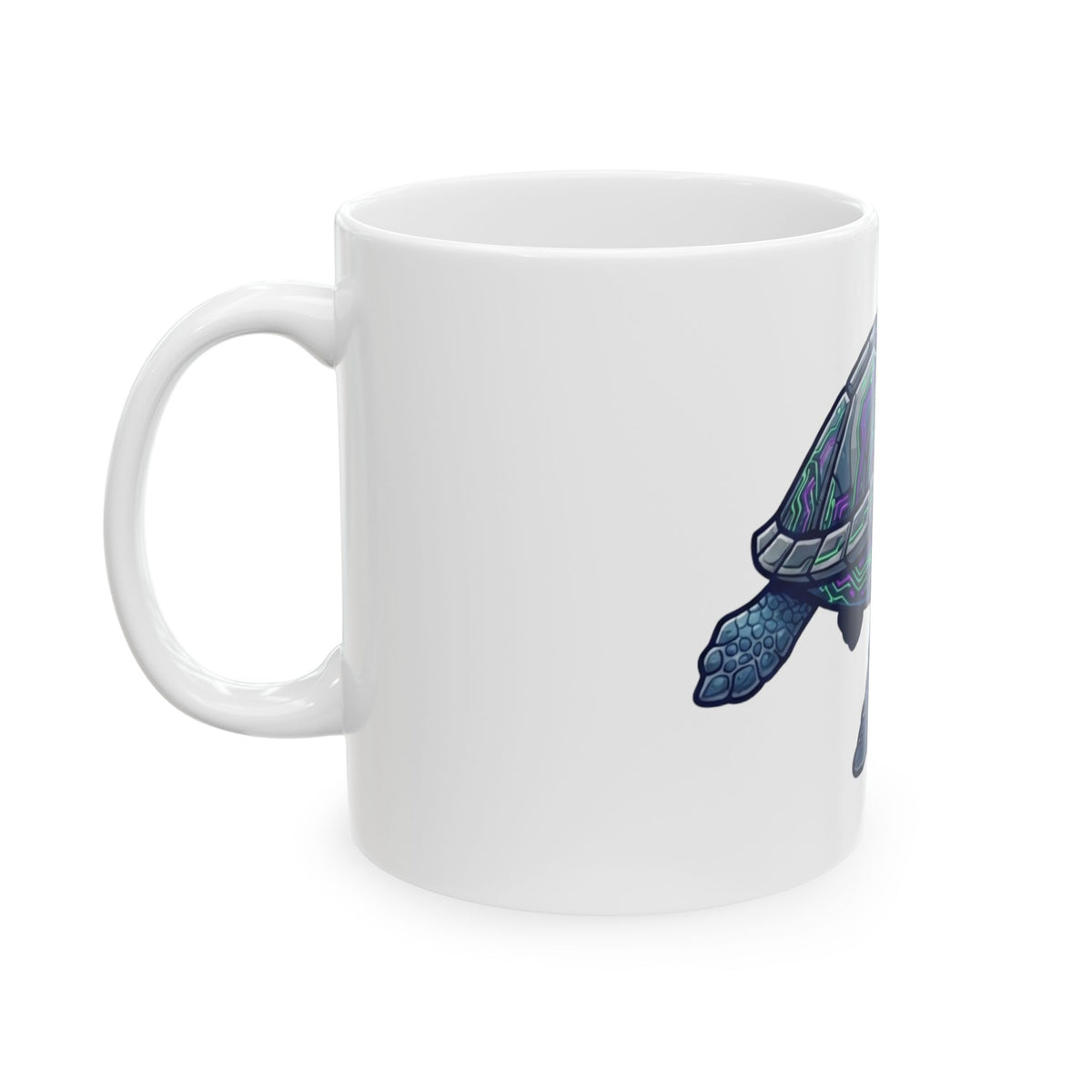 "Cyber Turtle" White Ceramic Mug