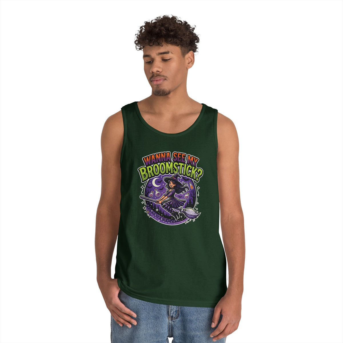Color: Forest Green | Wanna See My Broomstick Tank Top