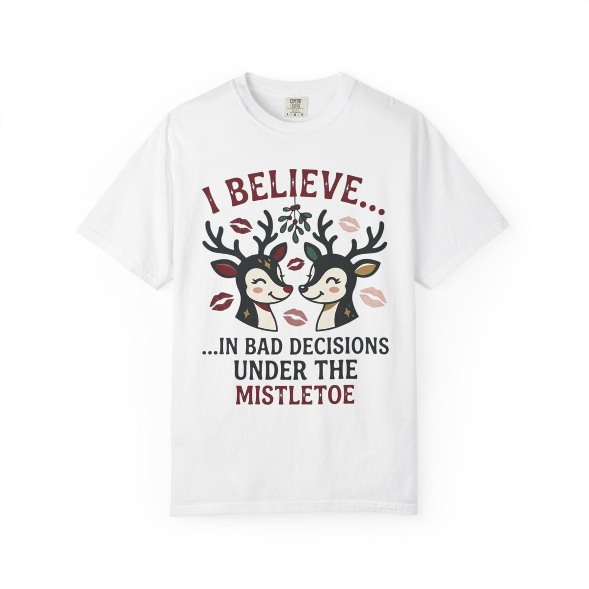 "Bad Decisions Under the Mistletoe" Unisex Garment-Dyed Tee